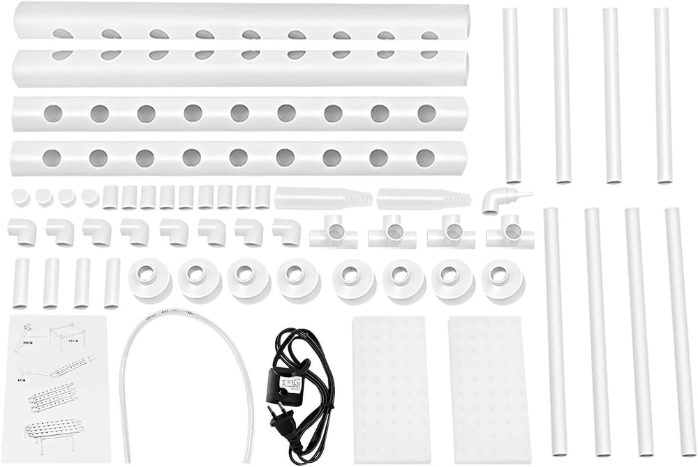 Coltura idroponica verticale 1 strato 36 posizioni Torre idroponica 3,5x4,5 cm Cestino idroponico Garden Grow Box verticale Set completo Esperimento idroponico