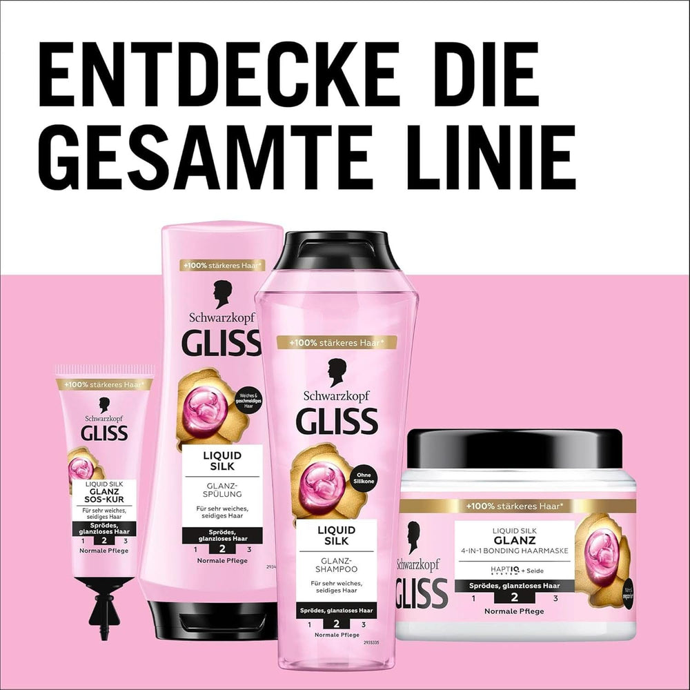 Gliss Shampoo Seta Liquida (250 ml), per capelli fragili e opachi Doccia e bagno Naty Shop