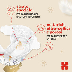 Pannolini Huggies Extra Care, taglia 3 (6-10 kg), 2 confezioni da 40 pannolini