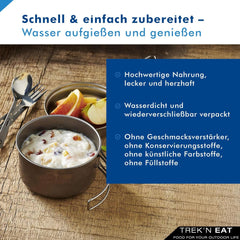 Trek'n Eat Budino di semola fruttato - Dessert cremoso e fruttato di semola per attività all'aperto, escursionismo e forniture di emergenza | Budino di semola pronto con acqua, a lunga conservazione, senza additivi