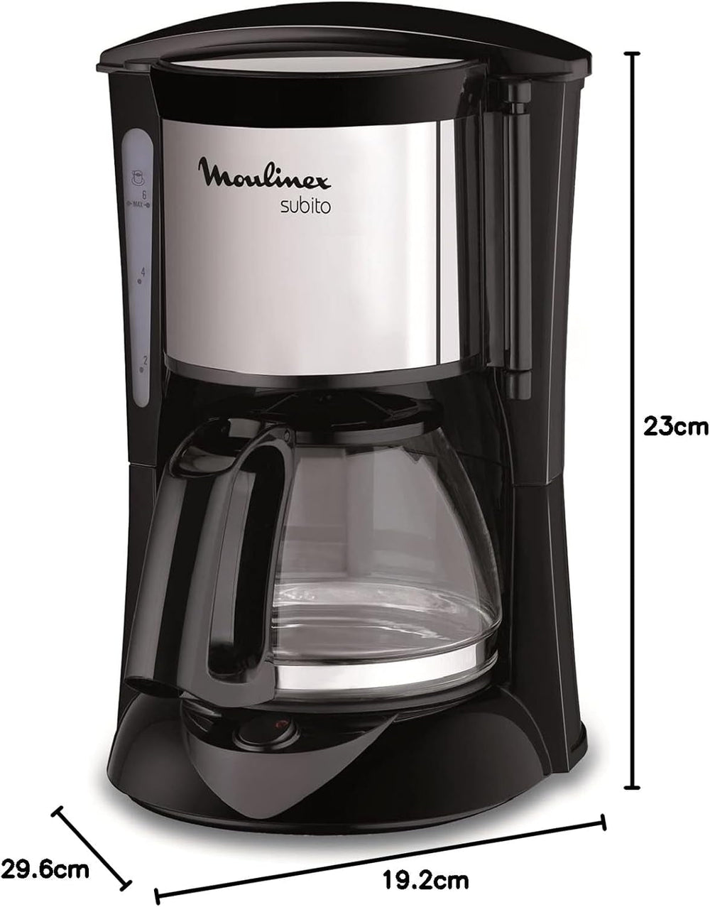 FG150813 Cafetieră Subito, 6 cești, Negru/Oțel inoxidabil