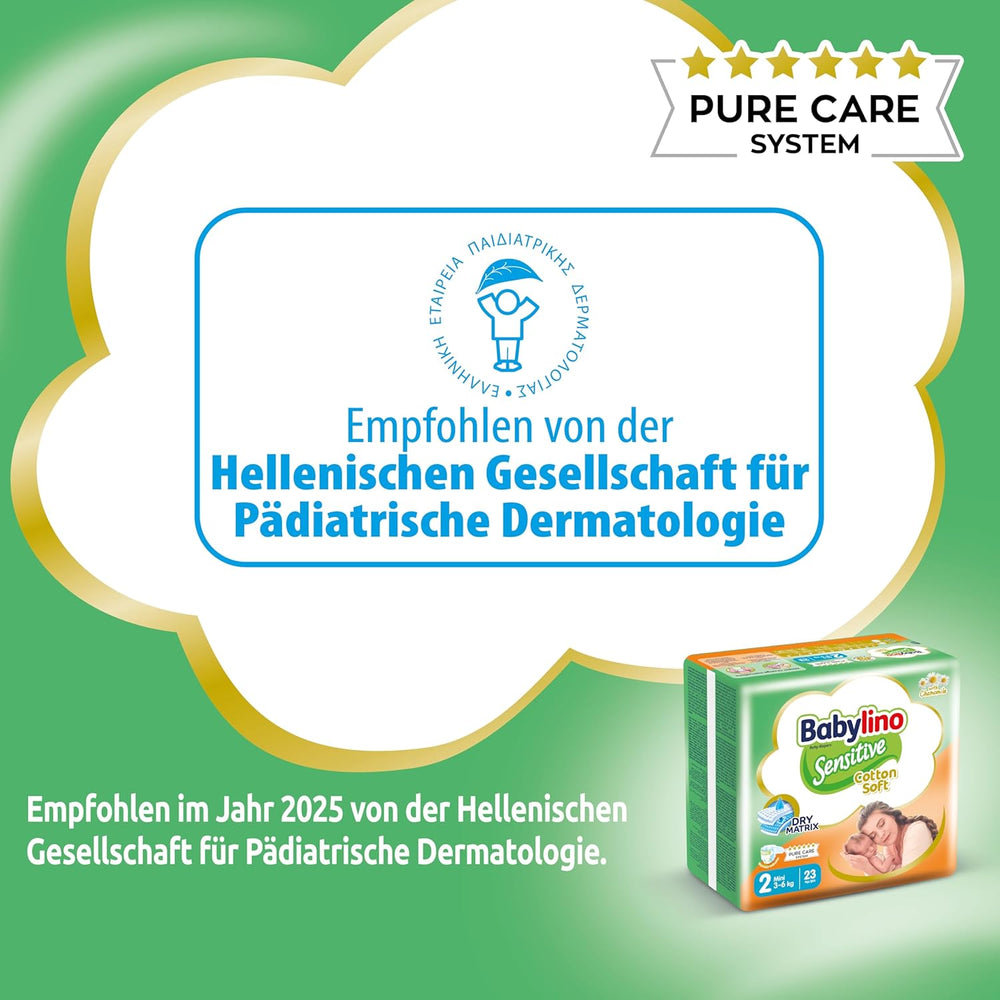 Pannolini per bambini sensibili, taglia 2, mini (3-6 kg), 192 pannolini