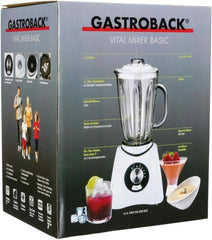 Gastroback 40898 Vital Basic, con funzione Ice-Crush integrierter, Leistungsstarker 600 Watt Motor Mixer, Kunststoff, 1,5 Litri, Bianco Kitchen Naty Shop