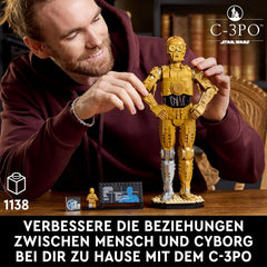 LEGO Star Wars C-3PO B, Droide costruibile, Modello da collezionare, costruire ed esporre, Idea regalo nostalgica per adulti e fan, Pezzo da collezione, Fantasy Playset 75398 Building Sets Besuche den LEGO-Store
