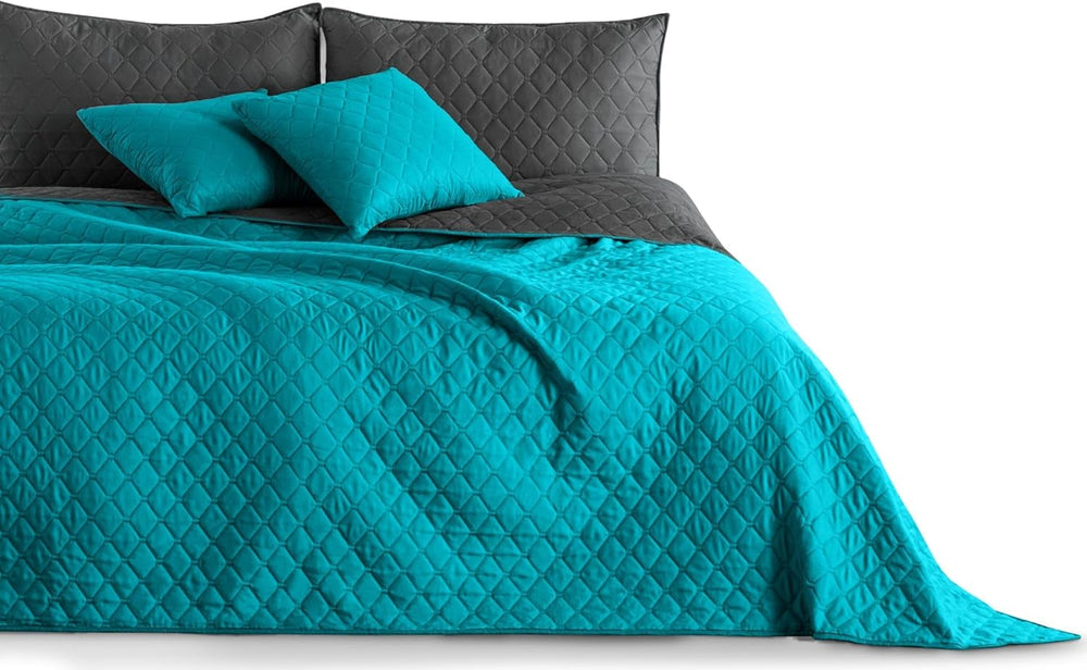 Decoking Copriletto 200 X 220 Cm Grafite Antracite Grigio Argento Copriletto double face di facile manutenzione Axel Letti e Coperte Besuche den DecoKing-Store Axel Petrolio Grafite 220 X 240 Cm