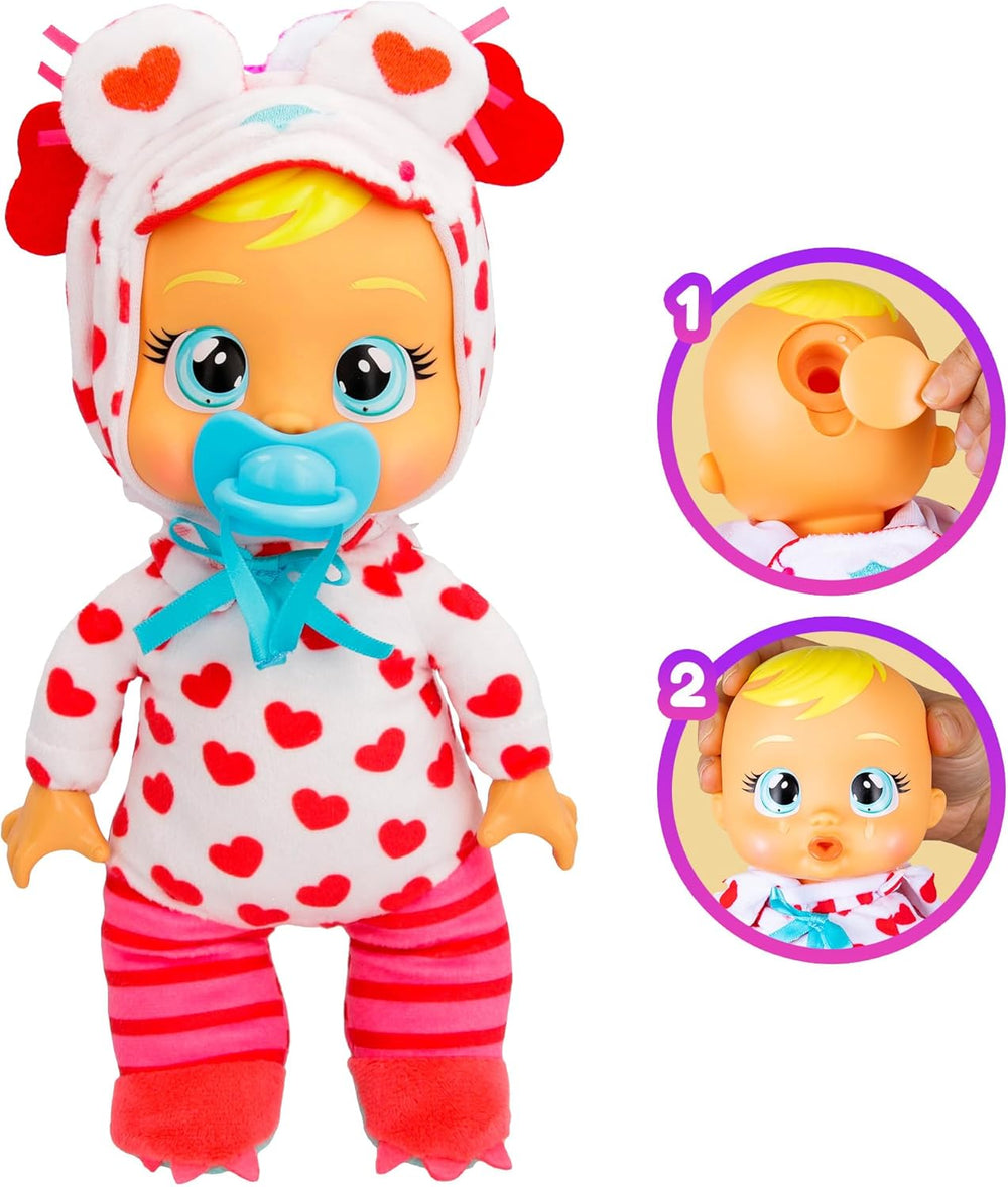 Cry Babies Tiny Cuddles Monster Momo, Plüsch-Baby-Puppe, Tiny Cuddles con pigiama personalizzato eines Monsters, das echte Tränen weint, Kinder ab 18+ Monaten