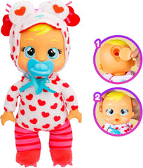 Cry Babies Tiny Cuddles Monster Momo, Plüsch-Baby-Puppe, Tiny Cuddles con pigiama personalizzato eines Monsters, das echte Tränen weint, Kinder ab 18+ Monaten