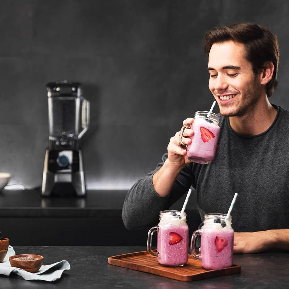 Cecotec Standmixer Power Black Titanium 2000 Pro, 2000 W- Leistung, 8 Mix-Klingen, Schwarz Titan-Beschichtung, 3 Program, Quadratischer Krug, Bpa-Frei Mama si Copilul Naty Shop