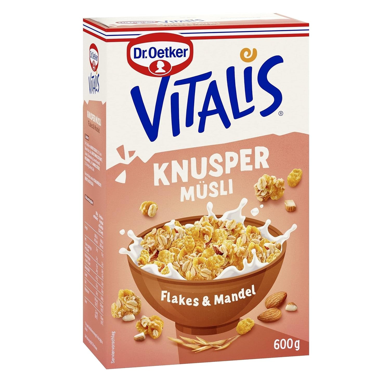 Dr. Oetker Vitalis Crunchy Flakes: muesli croccante con corn flakes e pezzetti di mandorle, confezione da 5 (5 x 600 g)