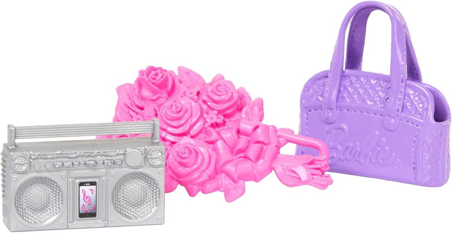 Barbie Ballettstudio Set mit 2 Puppen und 9 Zubehörteilen, blonde und brünette Ballerina-Modepuppen mit zusätzlichem Outfit und zum Tanzmotto passenden Teilen, HXC37, [Mehrfarbig]