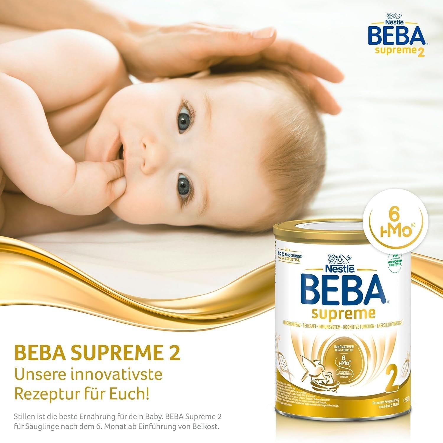 BEBA SUPREME 2 Latte di proseguimento dopo 6 mesi, solo lattosio, senza olio di palma, conf. da 6 (6 x 800g) Naty Shop