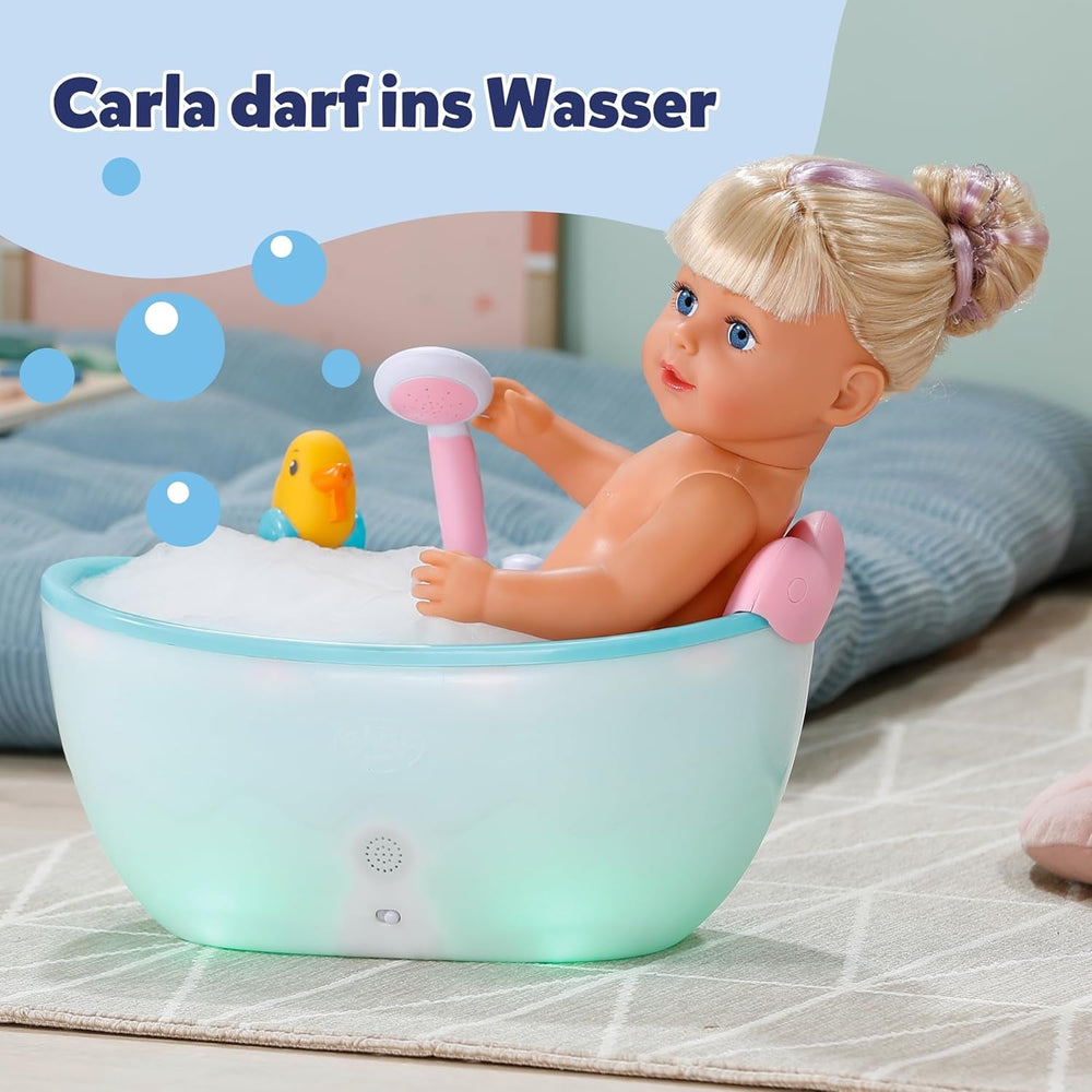 BABY born Carla - 43 cm große Puppe - Hochwertiges Blondes Haar mit Strähnen - Benötigt Keine Batterien - Geeignet für Kinder ab 4 Jahren - Inkl. 7 Accessoires