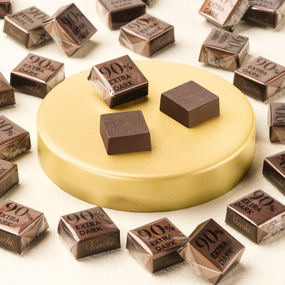 Venchi - Cubi Extra Amari 90%, 1 kg - Cioccolato al Caffè - Senza Glutine - Vegan
