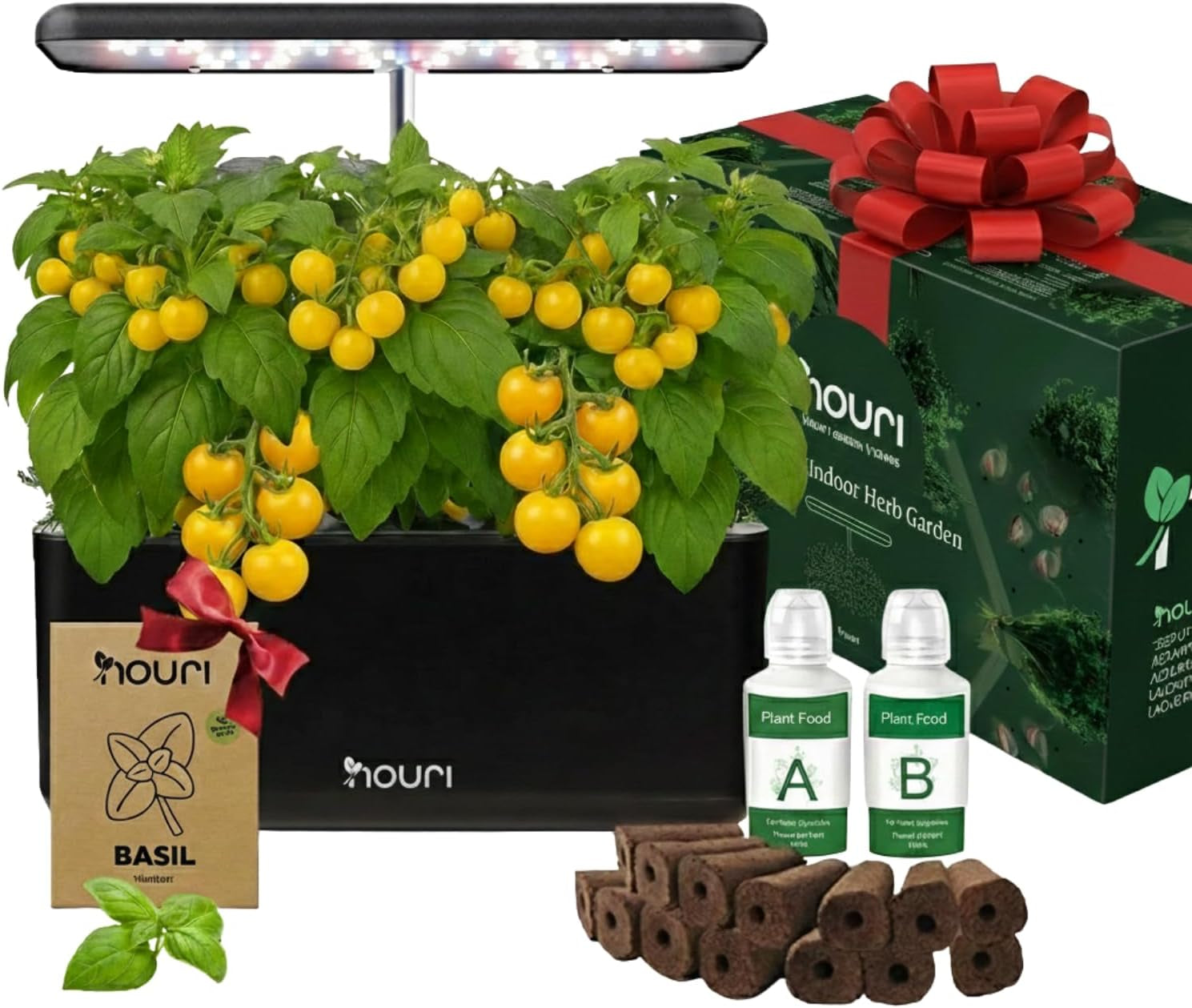 Nuovo 7 Bridge + Basilico cimelio | Giardino intelligente per cuochi casalinghi | Sistema di coltivazione idroponica | Luci progressive a LED | Kit per giardinaggio di erbe aromatiche da interni per amanti delle piante e giardinieri, bianco