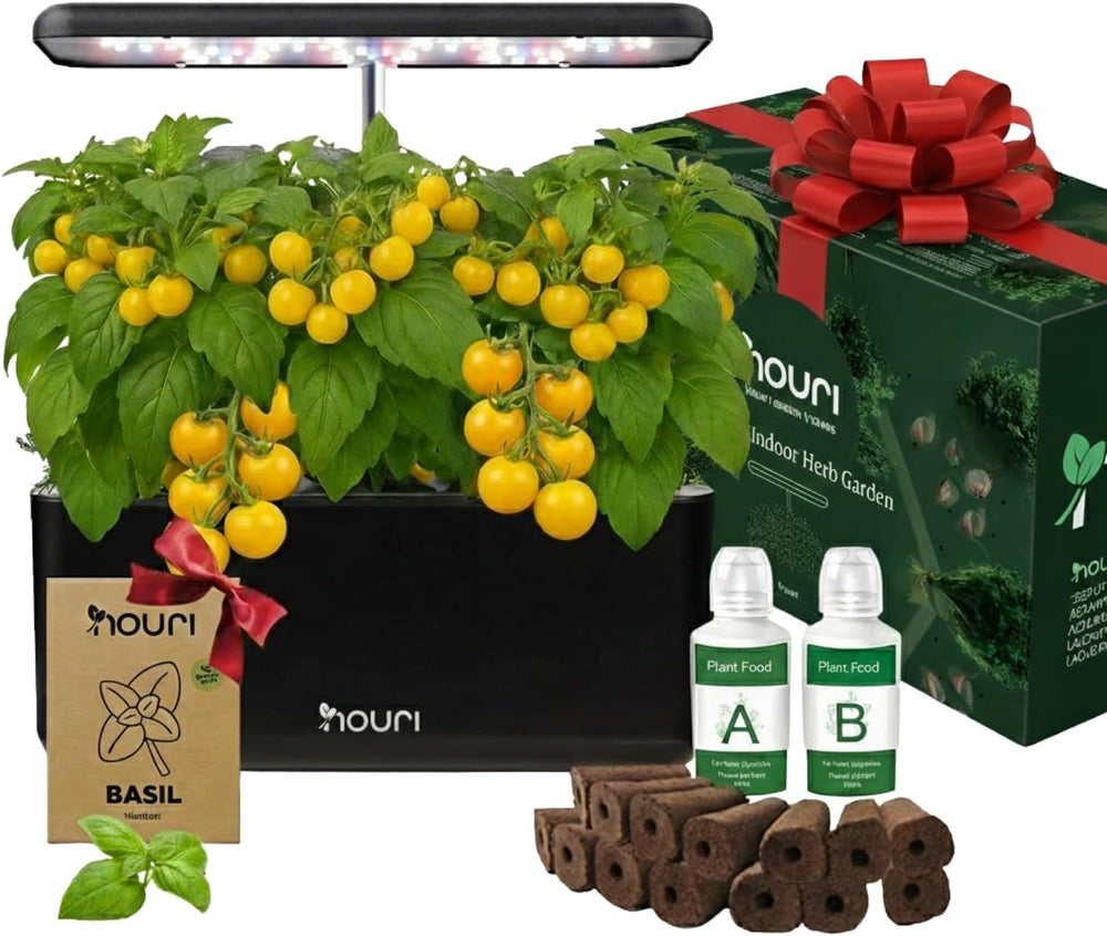 Nuovo 7 Bridge + Basilico cimelio | Giardino intelligente per cuochi casalinghi | Sistema di coltivazione idroponica | Luci progressive a LED | Kit per giardinaggio di erbe aromatiche da interni per amanti delle piante e giardinieri, bianco