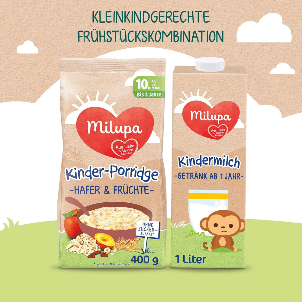 Milupa Baby Porridge - Porridge di avena e frutta da 10 mesi a 3 anni Alimenti per bambini 1 x 400 g (confezione da 2)
