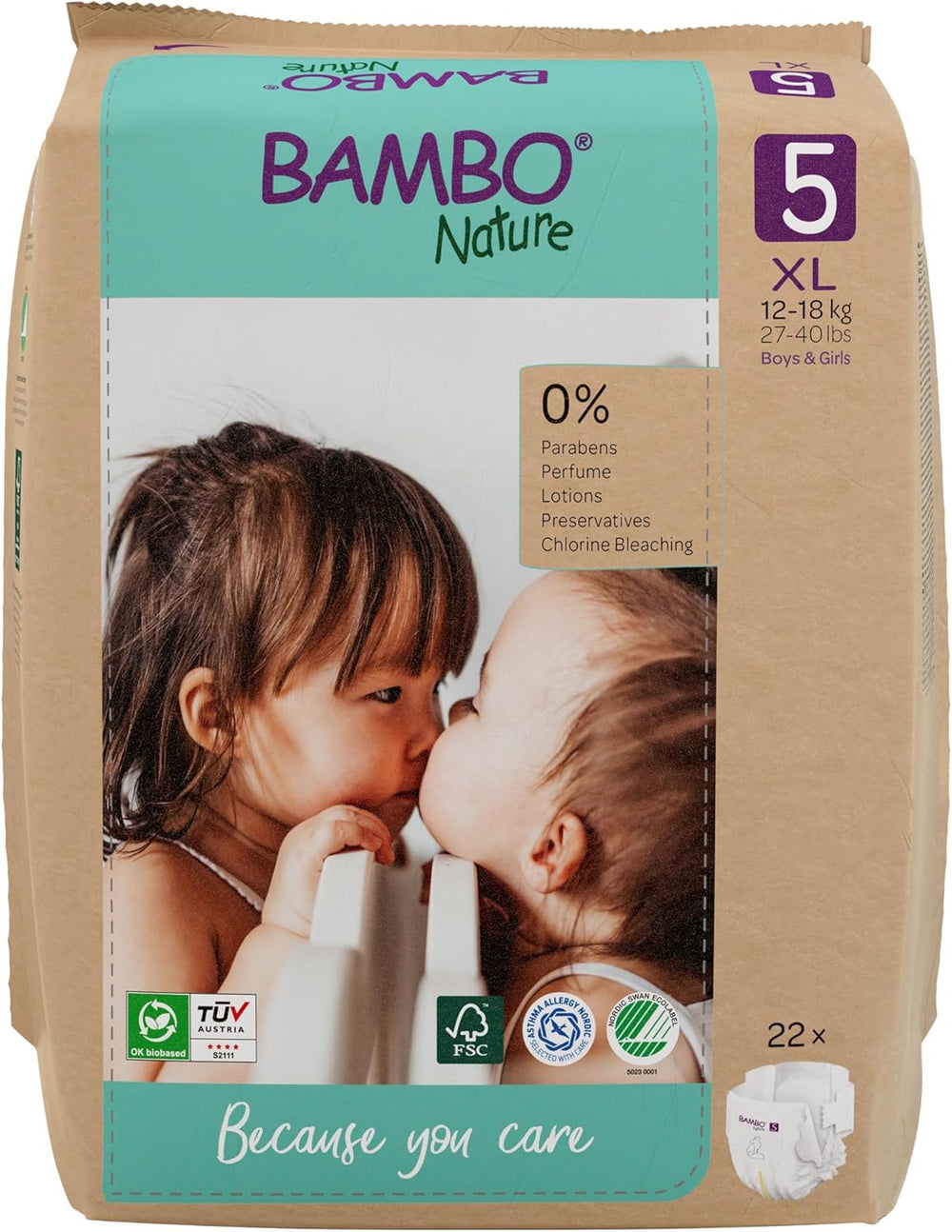 Pannolini per bambini Bambo Nature, taglia 1 (2-4 kg), confezione mensile da 132 pezzi | Pannolini Premium con protezione dalle perdite migliorata | Massimo comfort e libertà per i neonati | Pannolini dermatologicamente testati