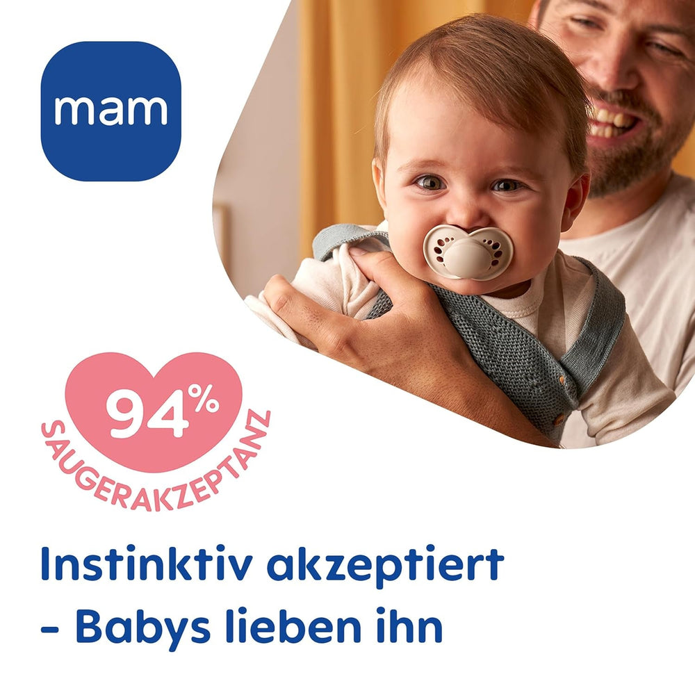 Suzete MAM Originale | 6-16 Luni | Set de suzete pentru bebeluși și copii mici | Acceptare 94% | Ajută la prevenirea alinierii dinților nedoriți | Suzete pentru bebeluși din silicon SkinSoft | Leopard/Zebră | Pachet de 4
