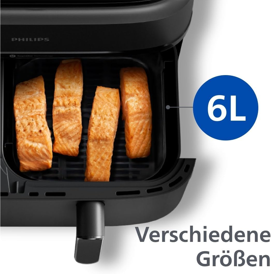 Philips Dual Basket Airfryer 3000 Series cu set de mic dejun, 9 litri, 2 sertare Electrocasnice Naty Shop