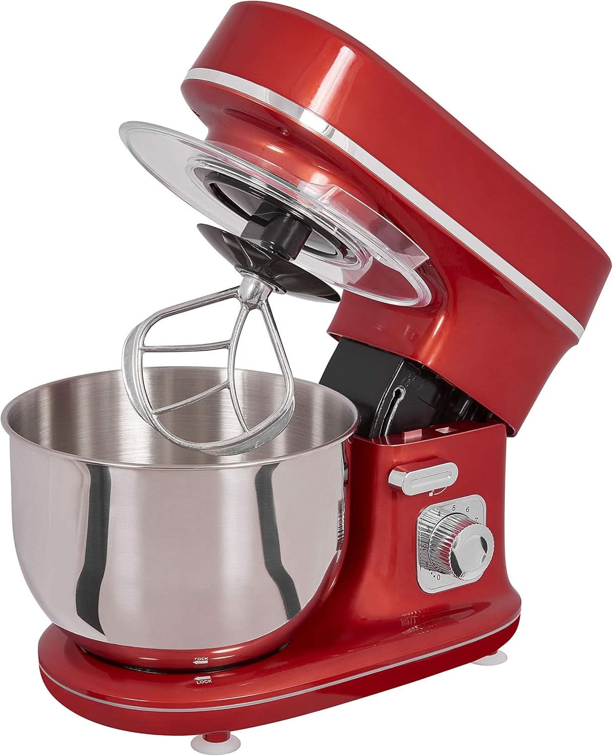 GUTFELS Küchenmaschine KM 8102 Roi | Küchenmaschine |1200 Watt | Schneebesen | Rührhaken | Knethaken | 10 Stufen | Rot | 5 L Schüssel Mama si Copilul Naty Shop