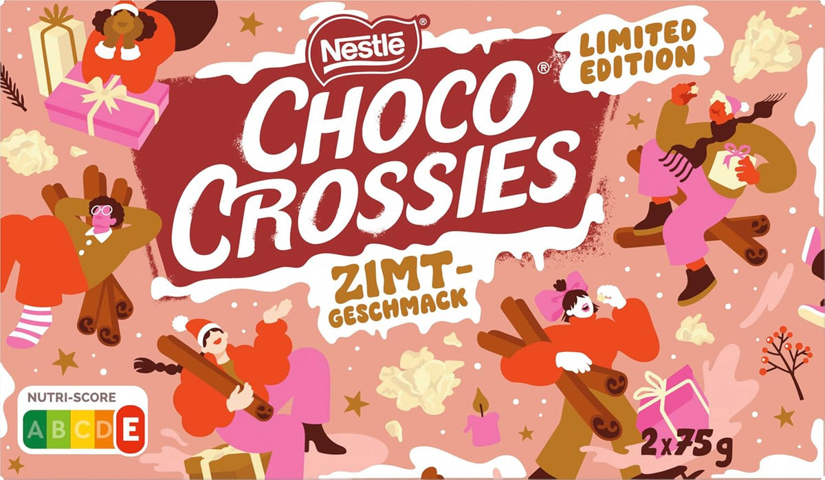Nestlé Fiocchi leggeri e croccanti alla cannella e mandorle croccanti ricoperte da una glassa bianca che si scioglie in bocca al gusto di cannella 1 confezione (2 x 75 g)
