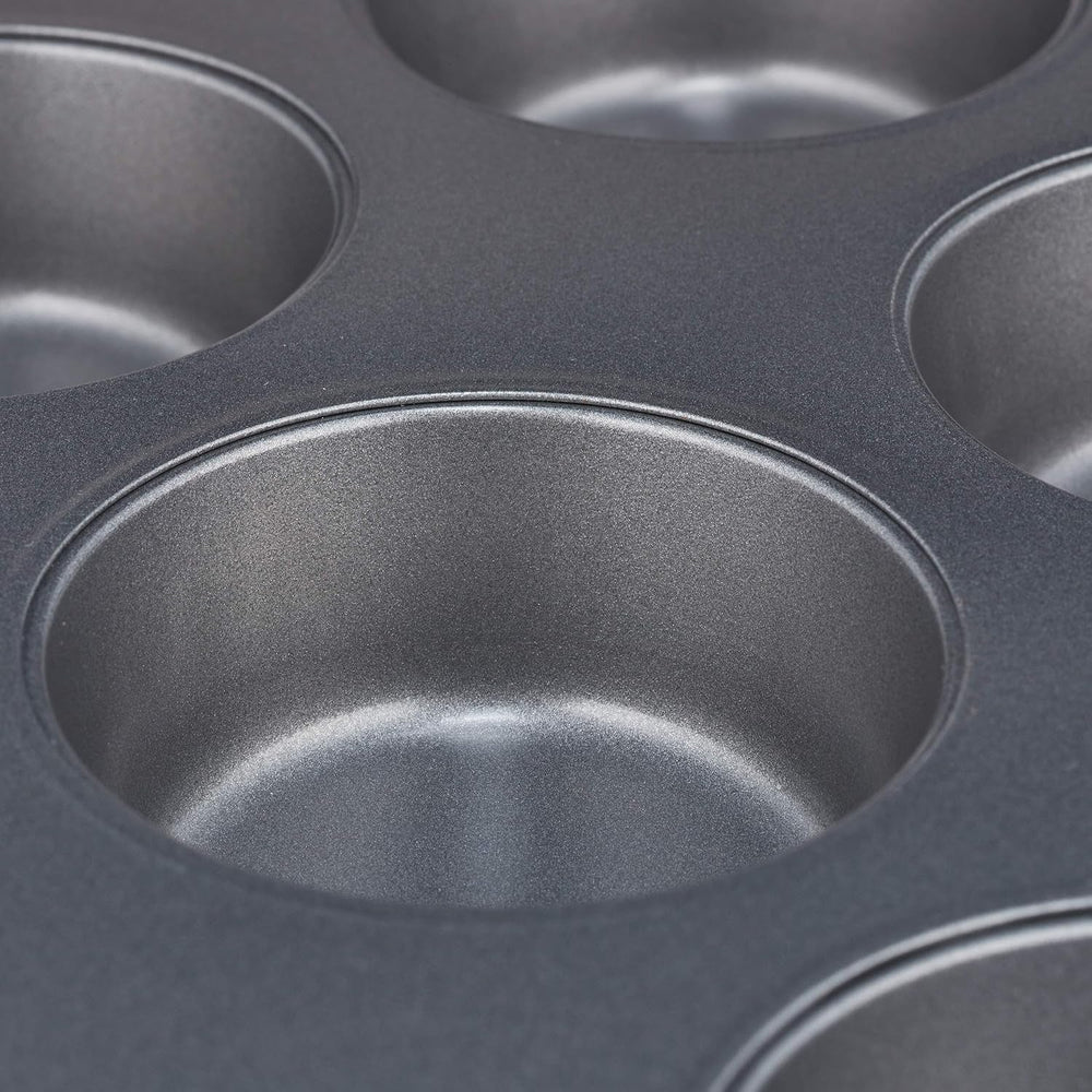 Relaxdays Muffinform, Set 2Er, 12Er Muffinbleche, Antihaftbeschichte, Carbonstahl, Muffins & Cupcakes, Ø 6,5 Cm, Grano, 10030825 Stampi e vassoi per cuocere al forno Naty Shop