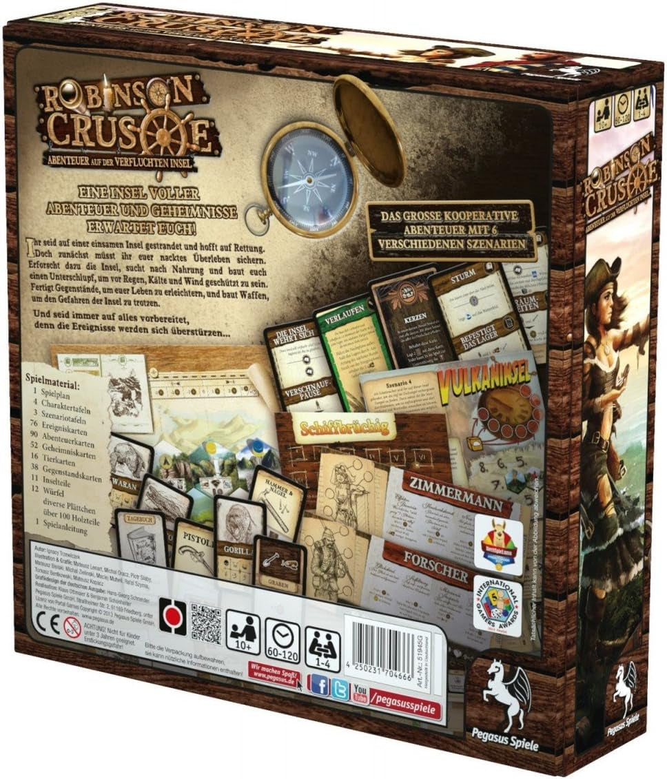 Pegasus Spiele 51945G - Robinson Crusoe, per 1-4 giocatori
