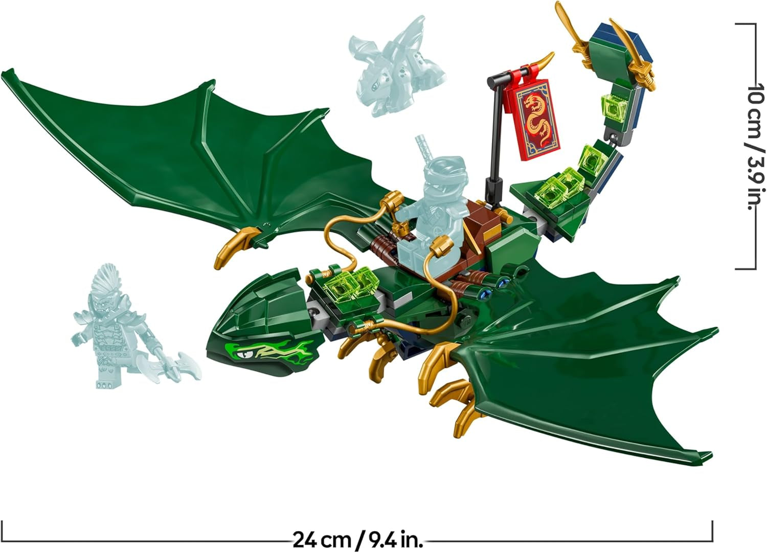 LEGO NINJAGO Lloyds grüner Walddrache - Spielzeug Drache mit 2 Minifiguren - Drachenfigur mit beweglichem Schwanz, Hals, Beine & Flügel - Geschenkidee für Jungen und Mädchen ab 6 Jahren 71829