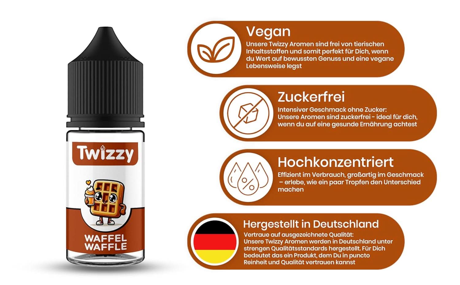 Aroma Alimentare Twizzy Waffle - 30 ml - Aroma intenso - Ideale per dolci Arome Naty Shop