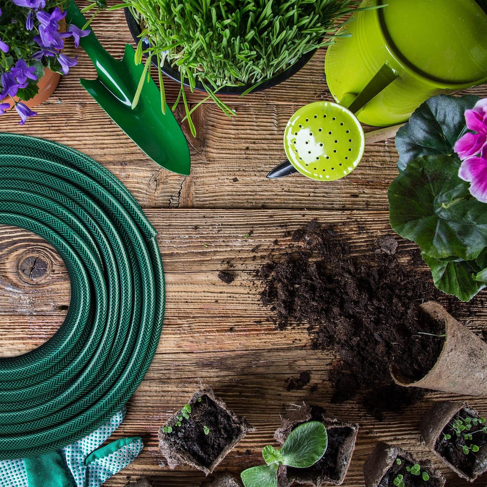 Furtun de grădină Relaxdays 50 m, furtun universal de apă, 1/2 inch, fabricat din PP, pentru udarea straturilor de flori și a peluzelor, verde închis, verde