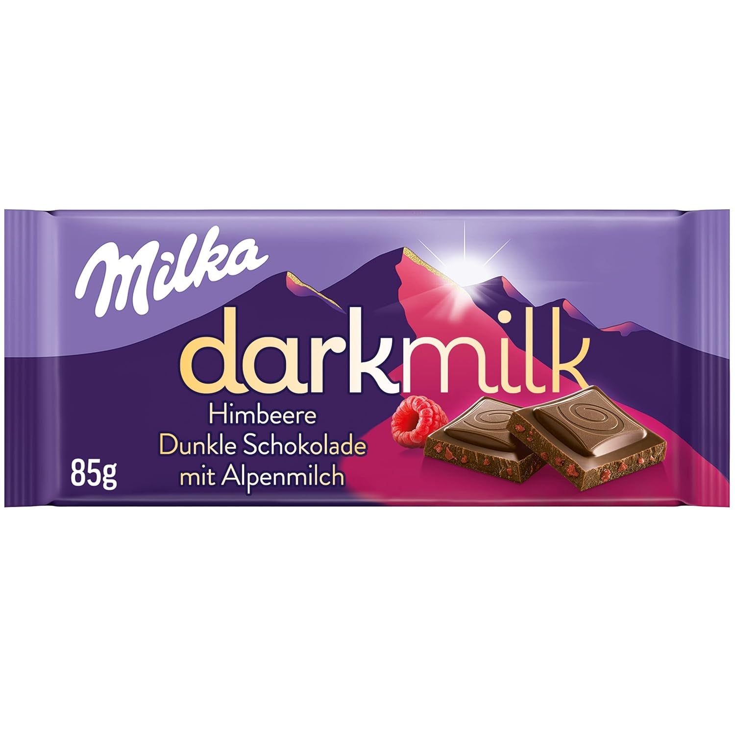 Milka Black Milk – Cioccolato nero alpino con ripieno cremoso al latte e torrone – 85g (confezione da 5)