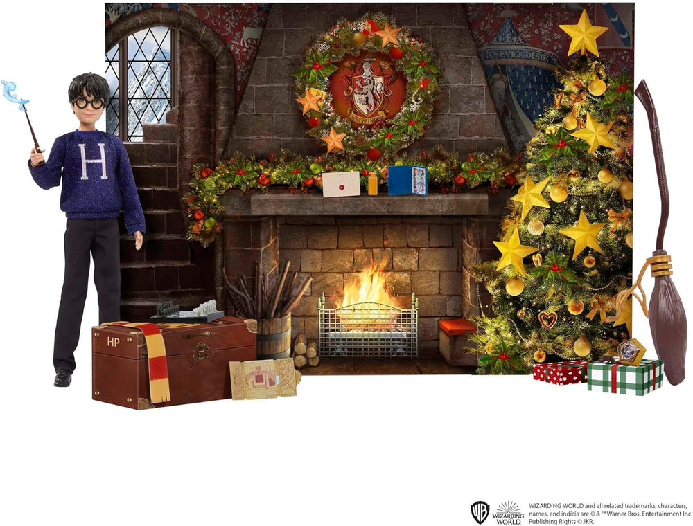 HARRY POTTER Calendario dell'Avvento di Grifondoro - 24 storie, sorprese magiche, sala comune di Hogwarts, viso realistico, per fan dai 6 anni in su, bambole HND80 Naty Shop