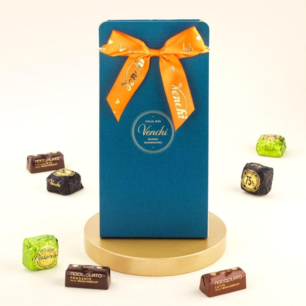 Venchi – Collezione Murrine – Confezione regalo con praline Chocoviar assortite e tavolette di cioccolato da 403 g – Con nocciole di bosco Piemonte IGP – Idea regalo – Senza glutine