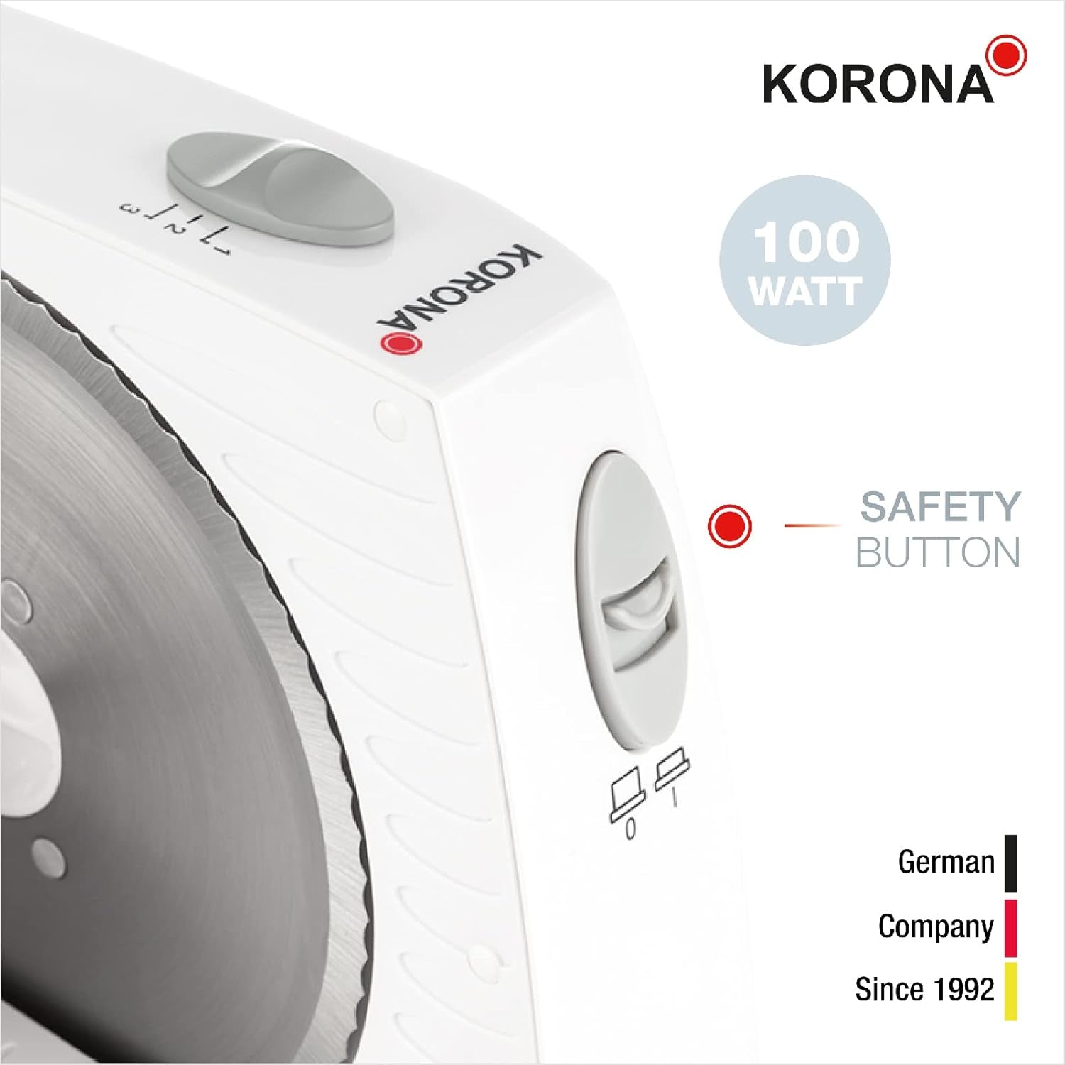 Korona 25500 Affettatrice multifunzione, larghezza di taglio regolabile, lama in acciaio inox Grattugie e Affettatrici Naty Shop