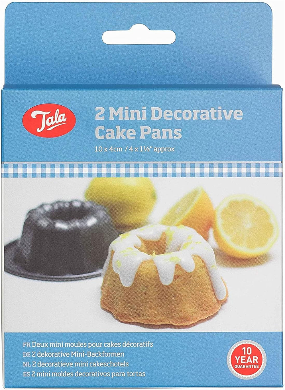 Tala Mini-Kuchenformen, Dekorativ, Antihaftend, Gugelhupf-Form, Gleichmäßige Hitzeverteilung, Gerillte Form, Karbonstahl, Breite, Flache Griffe, Spülmaschinen Und Gefrierschrankfest, 2 Stück Stampi e teglie per dolci Naty Shop Mini-Dekoration