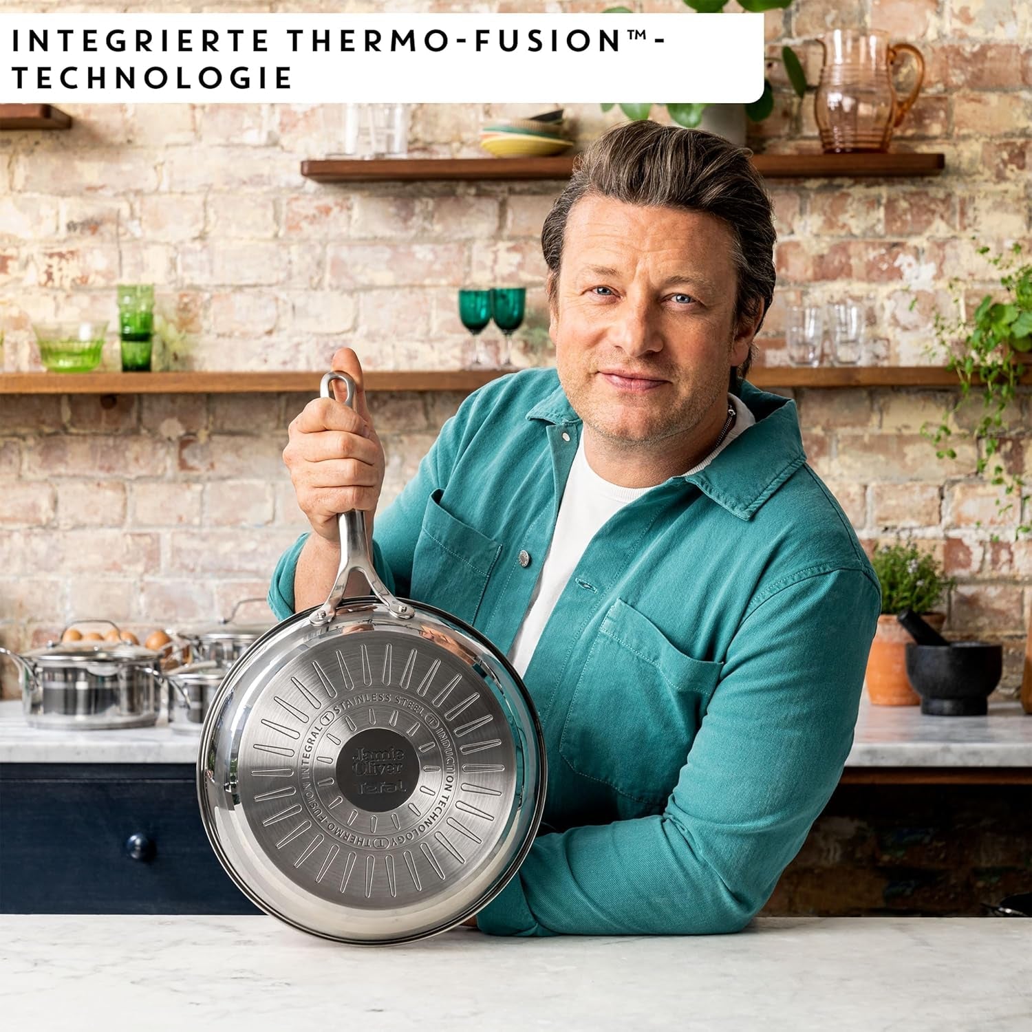 Jamie Oliver di Tefal Cook Padella Smart 28Cm, Acciaio inox non rivestito, Adatta all'induzione Pentole e Padelle Naty Shop