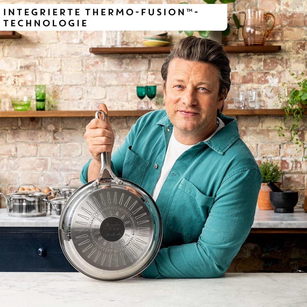 Jamie Oliver di Tefal Cook Padella Smart 28Cm, Acciaio inox non rivestito, Adatta all'induzione Pentole e Padelle Naty Shop