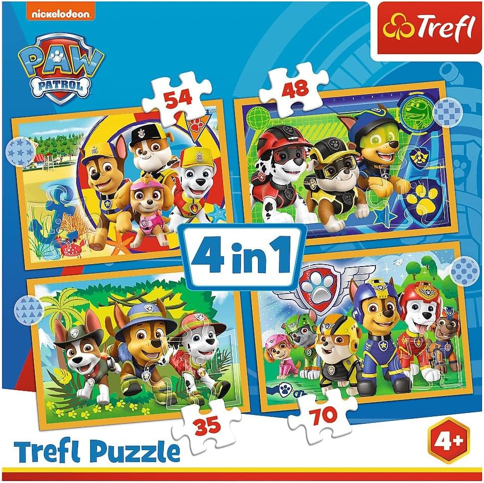 PAW Patrol, puzzle 4 în 1 (puzzle pentru copii) Puzzle Naty Shop Titlu implicit