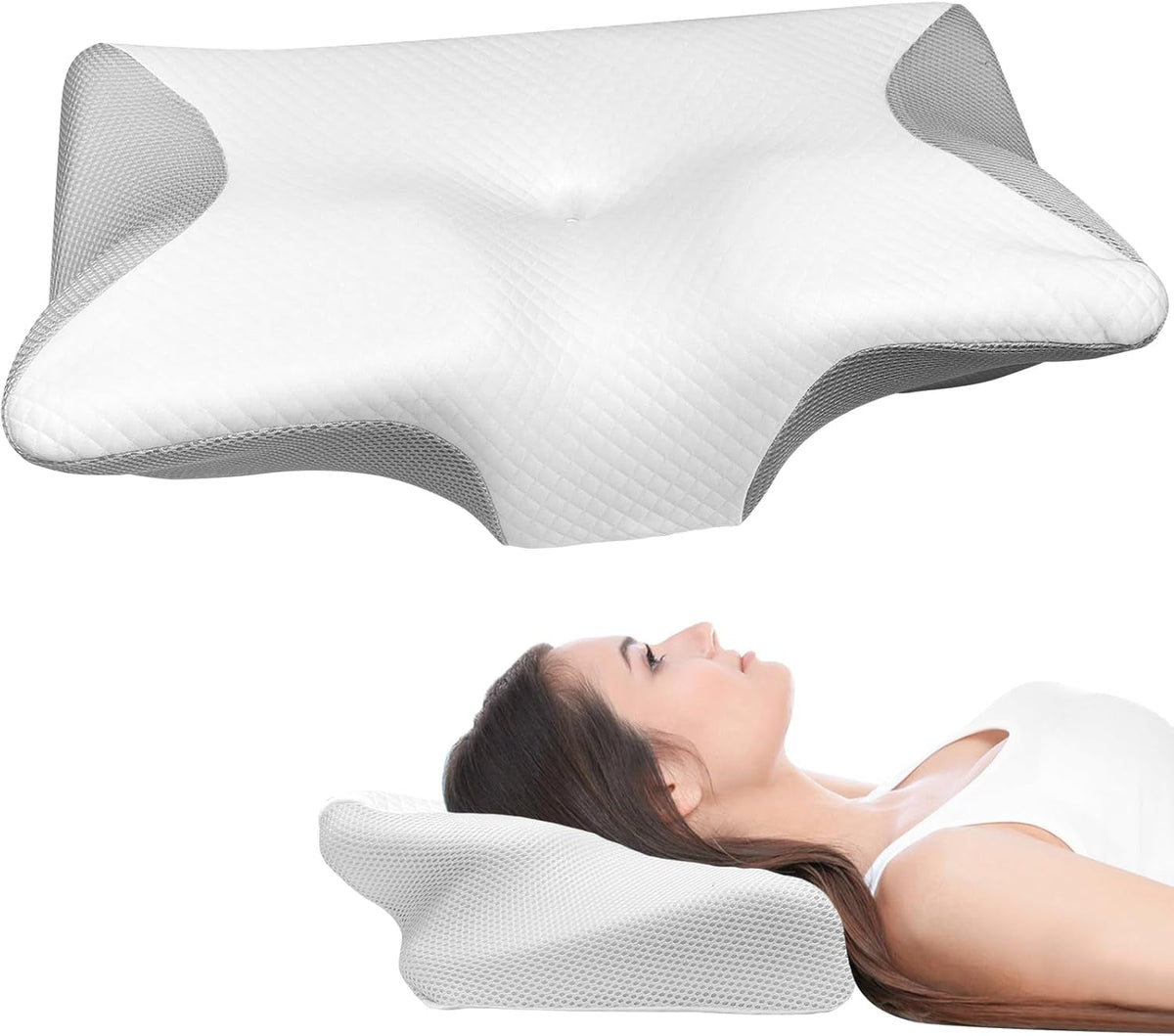 Pernă ortopedică, pernă pentru dureri de gât, pernă din spumă cu memorie, pernă ortopedică pentru gât, pernă ortopedică pentru dormit, pernă ortopedică pentru susținerea gâtului, pernă anti sforăit pentru părți Perne ortopedice cervicale Naty Shop Titlu implicit