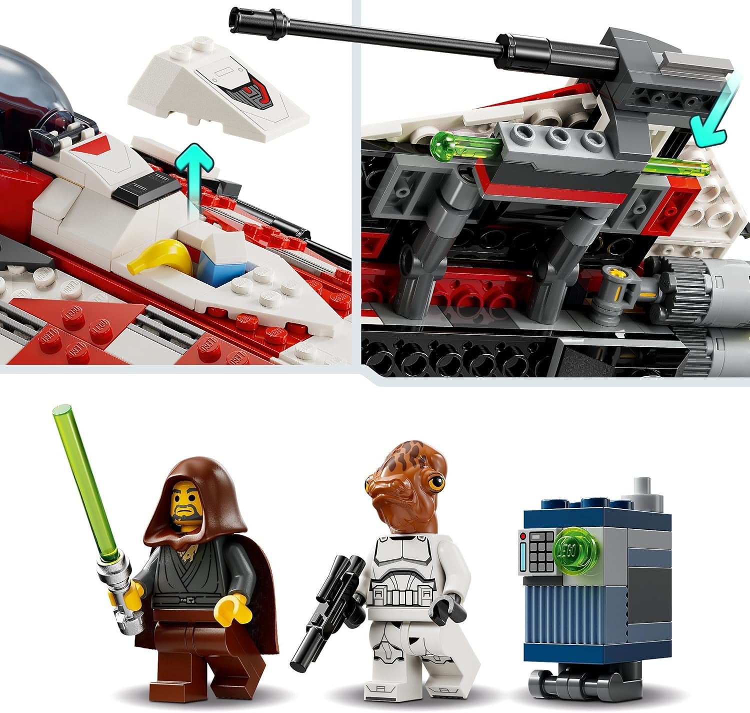 LEGO Star Wars Jedi Bob Starfighter giocattolo da costruzione astronave giocattolo mattoncini personaggio popolare regalo di compleanno per ragazzi ragazze e tutti i fan di età superiore a 8 anni 75388 Set da costruzione Beuche den LEGO-Store