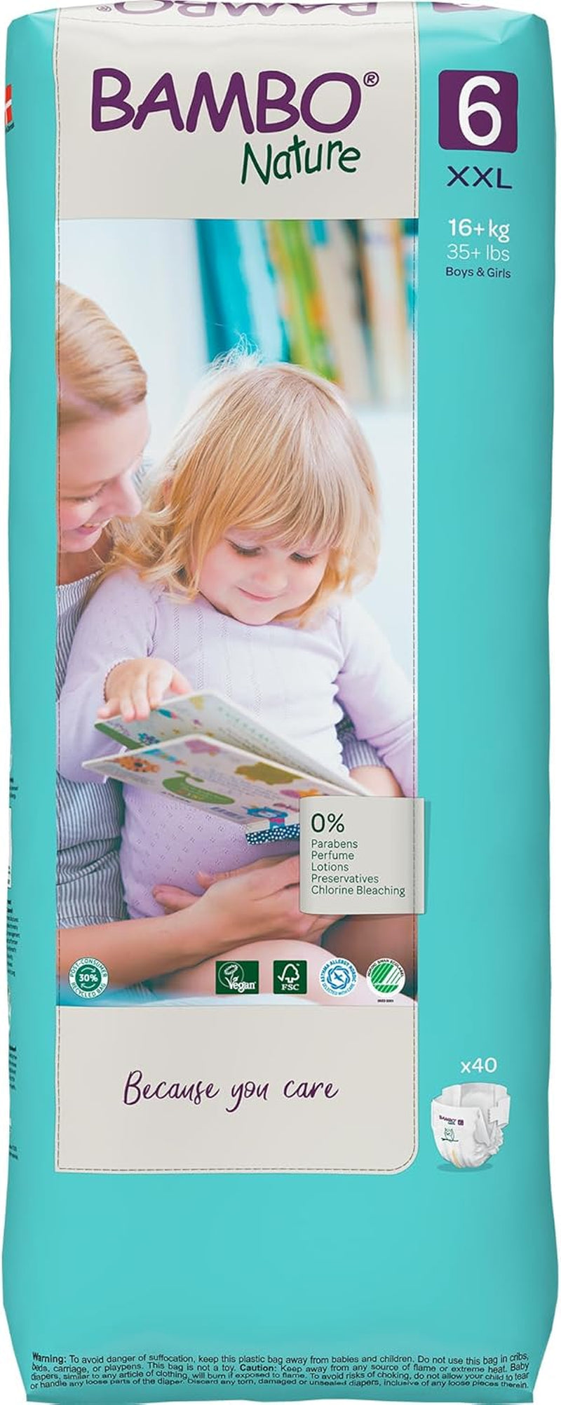 Scutece ecologice Bambo Nature Premium, mărimea 6, 1,63 kg