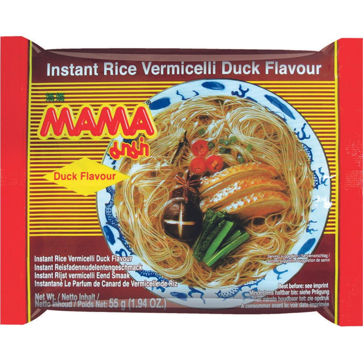 MAMA - Anatra istantanea con riso vermicelli, confezione da 30 (30 X 55 GR)