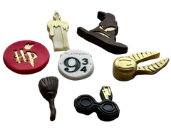 Harry Potter – Set di 7 decorazioni commestibili in pasta di zucchero, tema Hogwarts