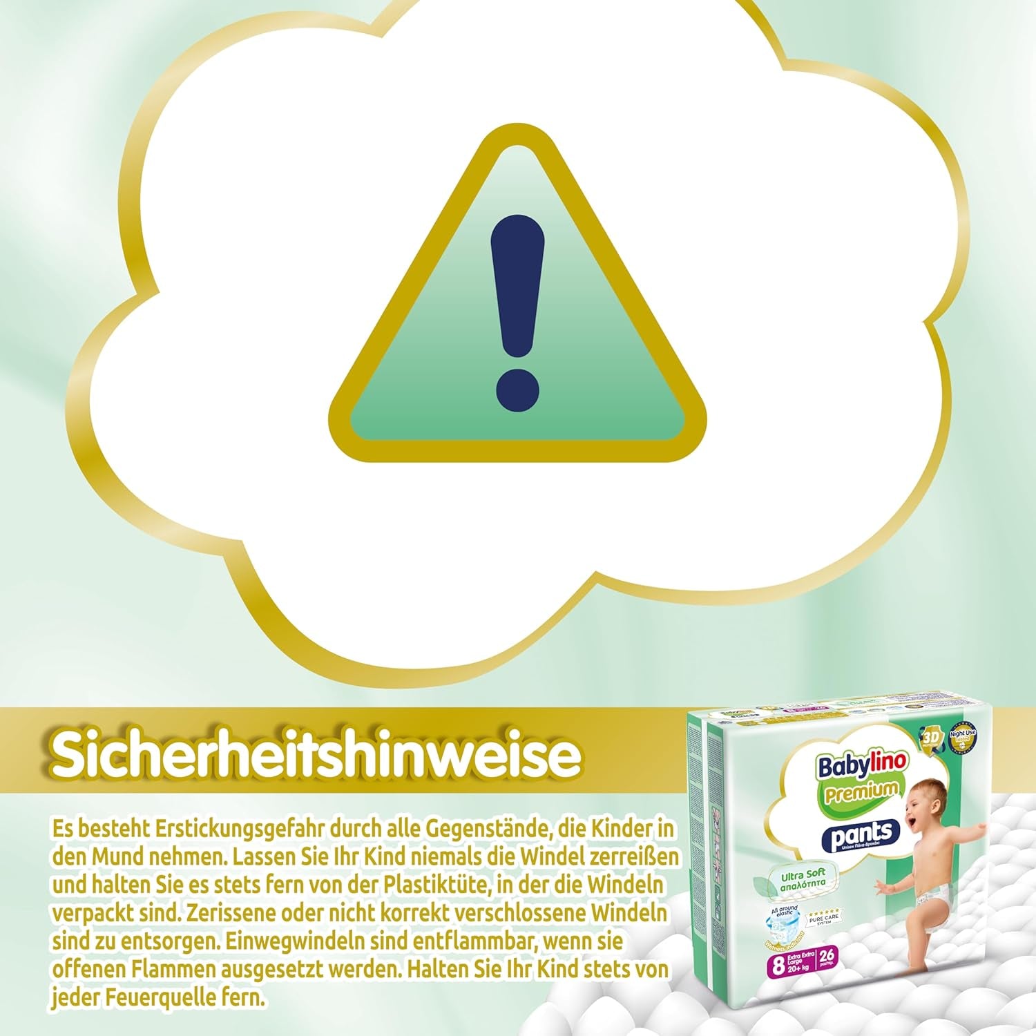 Pantaloni Premium taglia 8 con filtro ultra morbido, XXL (20+ kg), 26 pezzi