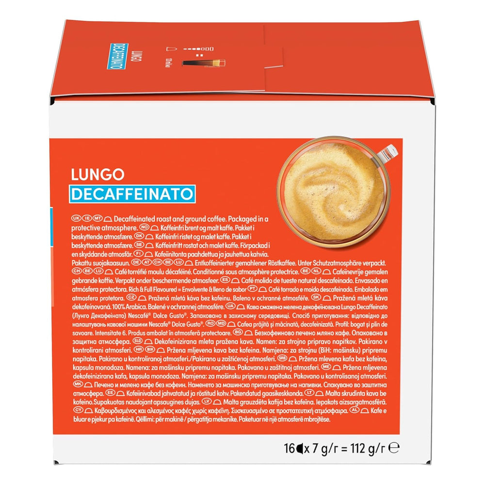 NESCAFÉ DOLCE GUSTO Lungo Decaffeinato Kaffeekapseln 3er Pack (3 x 16 Kapseln)