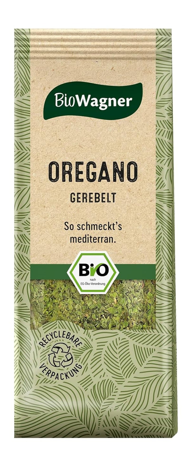 BioWagner - Bio Origano Gerebelt | Note mediterranee per pizza, pasta oder Fleischgerichte | naturbelassene Bio-Zutaten | riciclabile Verpackung | 10 g