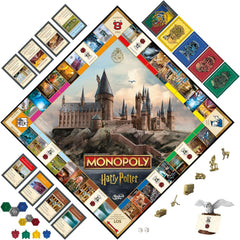 Joc de societate Monopoly Harry Potter Edition, joc de familie pentru 2 până la 6 jucători, cu vârsta de 8 ani și peste - versiune germană