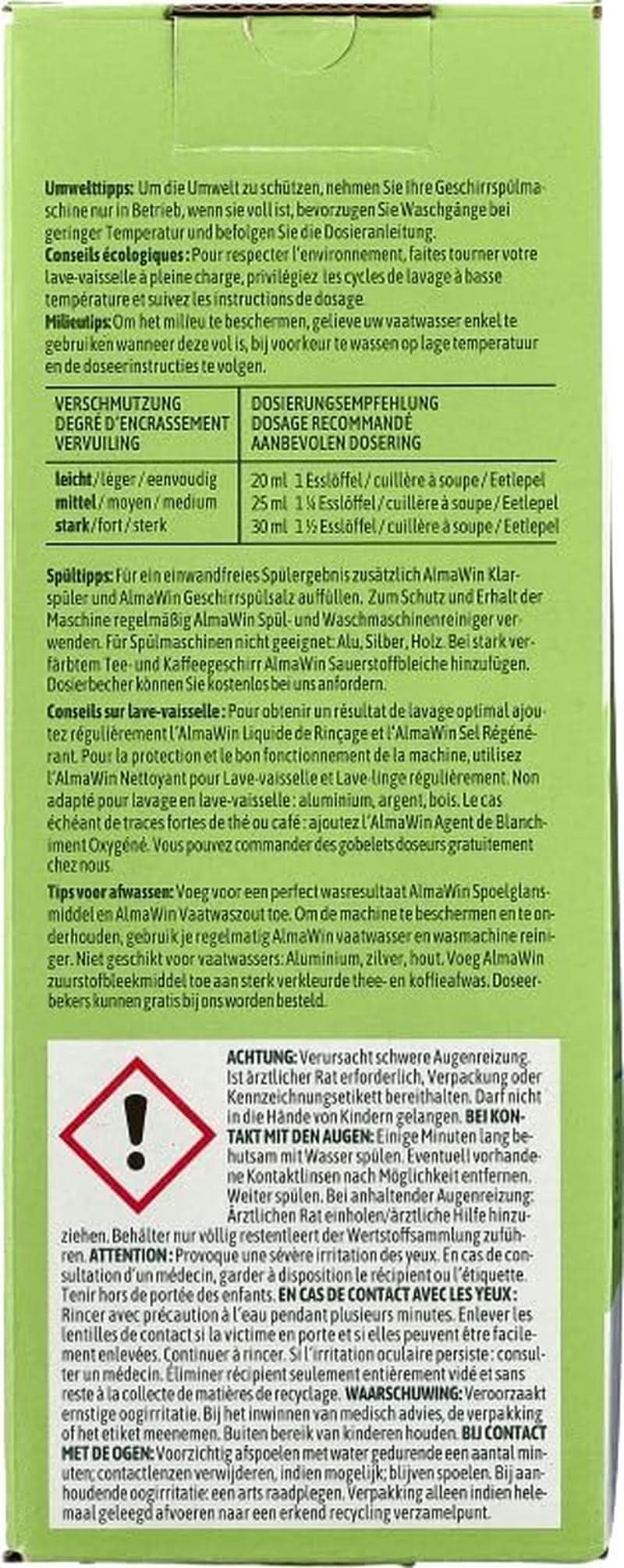 Almawin eco, detersivo piatti 2,8kg, 112 lavaggi, dosabile per diverse quantità di stoviglie Naty Shop