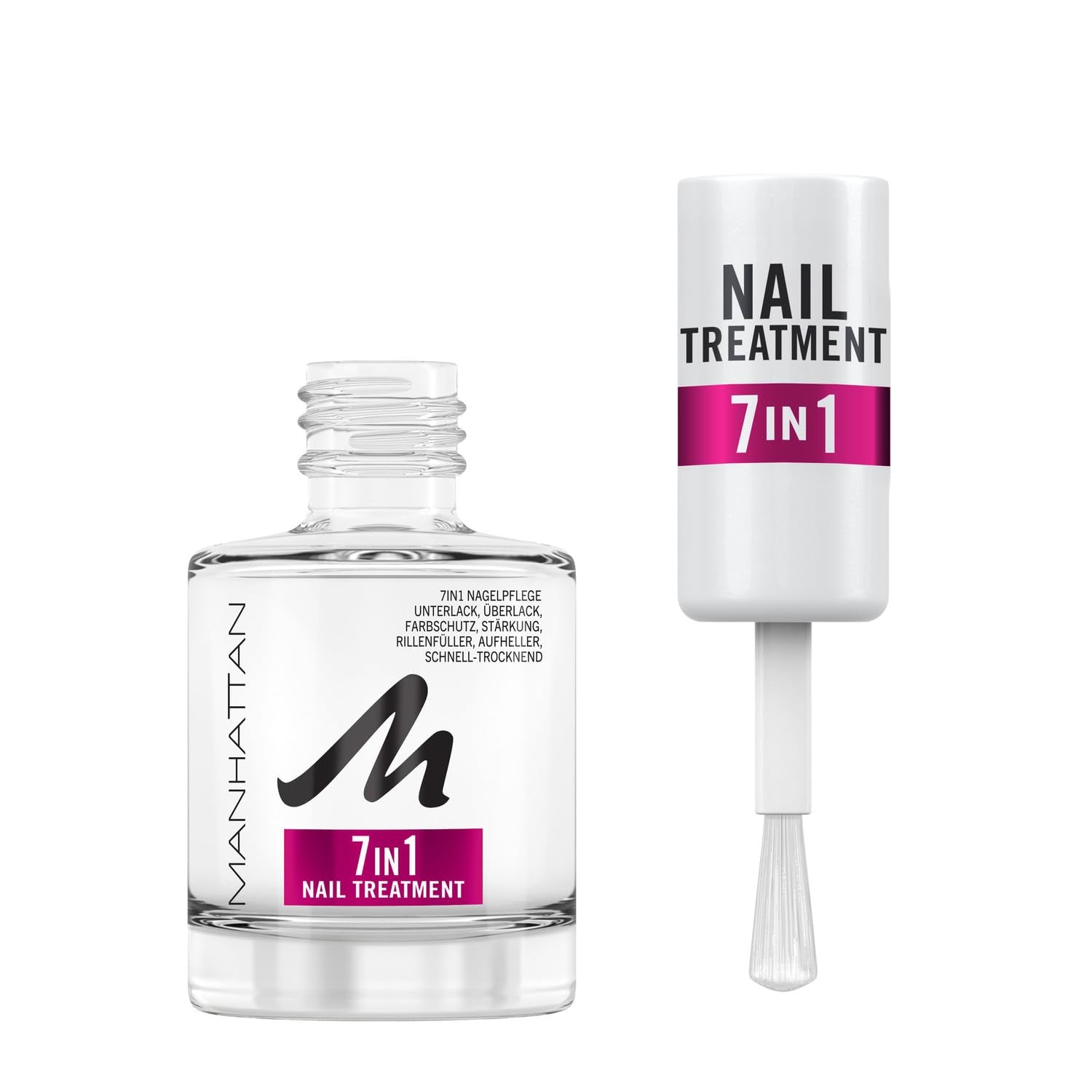 Manhattan Nail Top Coat Ultra Shine, top coat trasparente dal finish lucido per una manicure a lunga tenuta, 12 ml