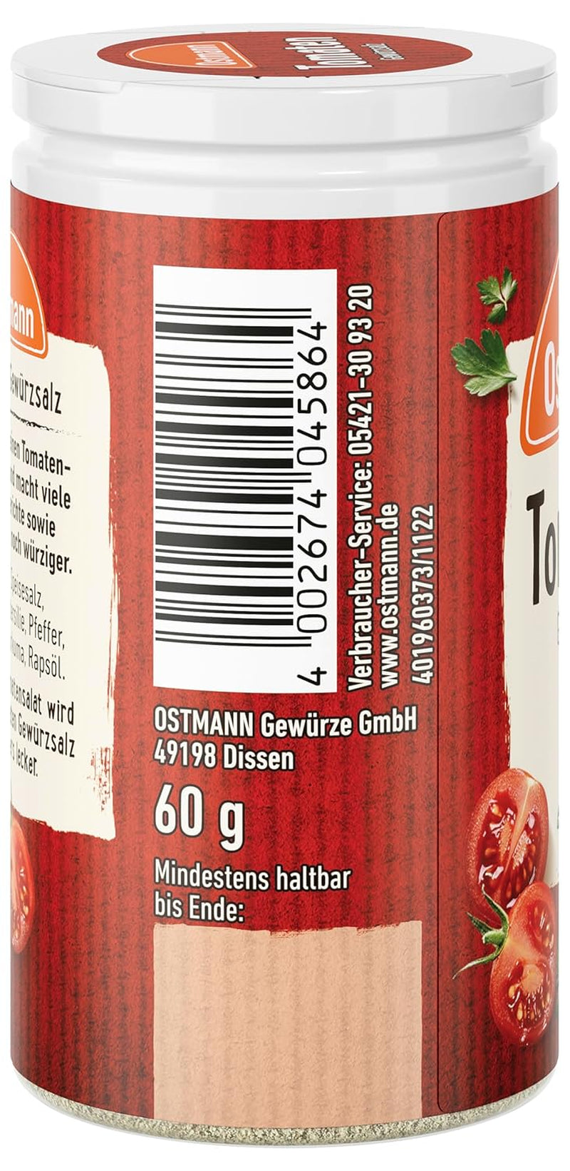 Ostmann Gewürze - Pomodoro Gewürzsalz | Perfetto per condire insalata di pomodoro e bruschette 60 g in Der Streudose